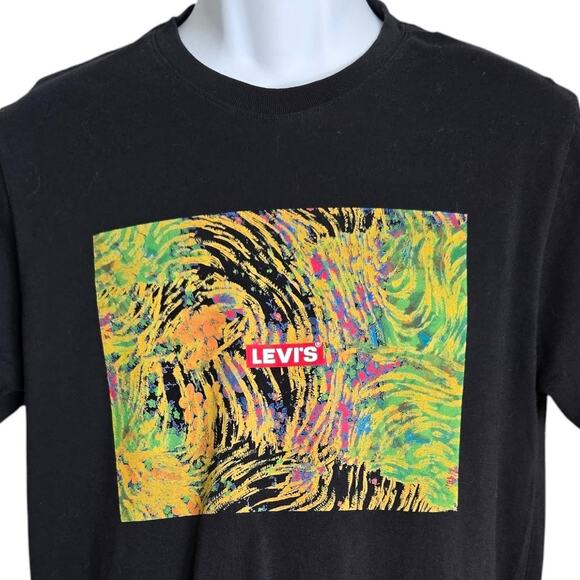 Levis‎ Unisex Abstract Print T Shirt Medium Relaxed Fit Crew Neck 100% Cotton - Picture 2 of 7